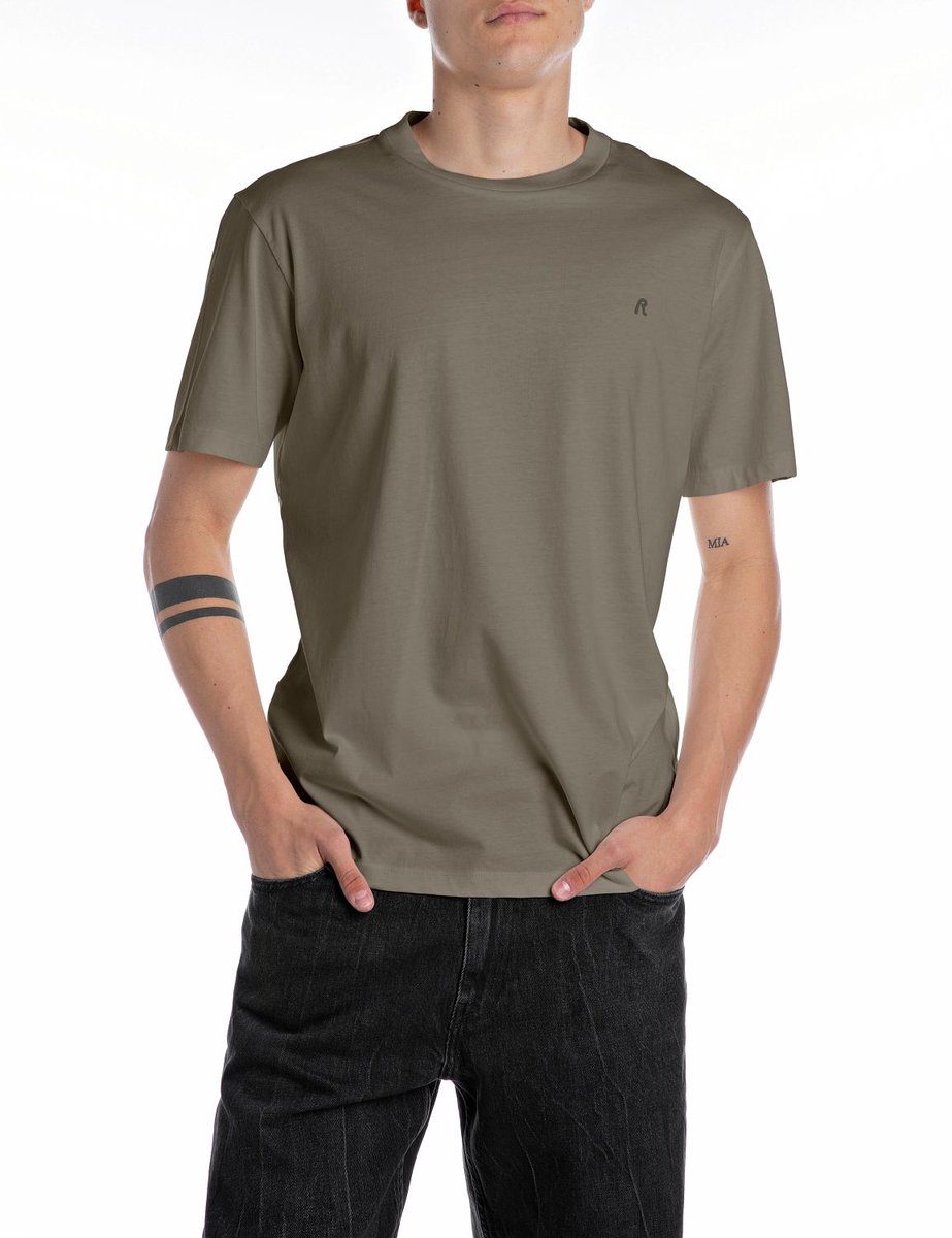 Replay Heren T-Shirt regular fit Olijf 3XL Ronde Hals Volwassenen