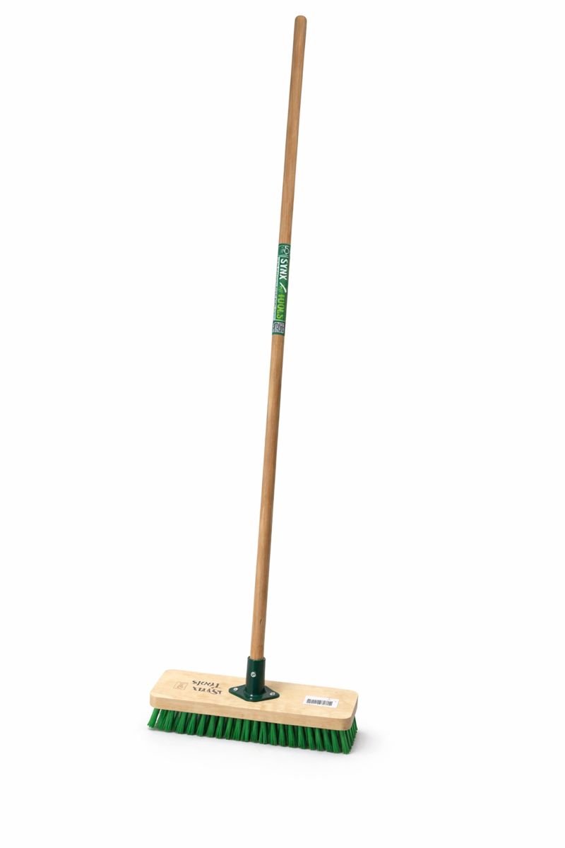 Synx Tools Mos & Tegelborstel 28cm- Mosbezem bezem met Steel 150 cm - Schrobbezem - Bezems - Onkruidborstel - Harde Borstel-Vloerschrobborstel