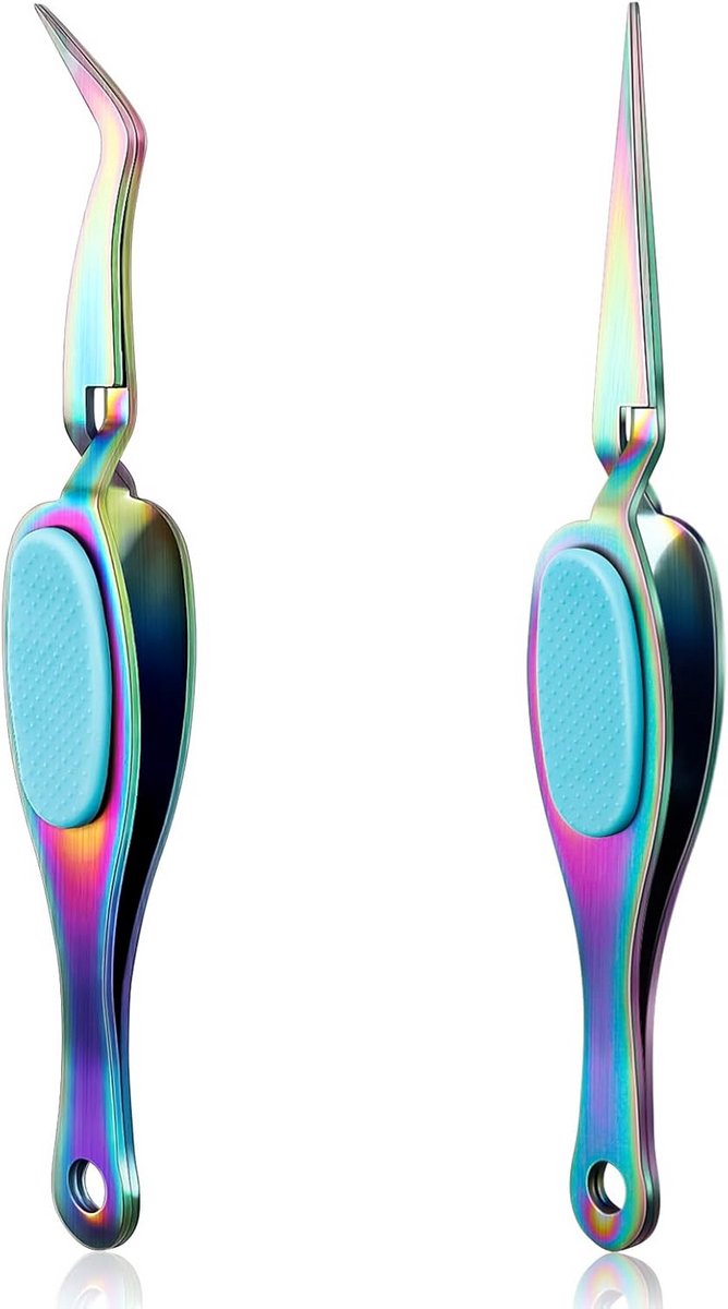 2x Kruisvergrendel Pincet Set, Gebogen & Rechte Fijne Punt, Hittebestendig, Ambacht & Hobby
