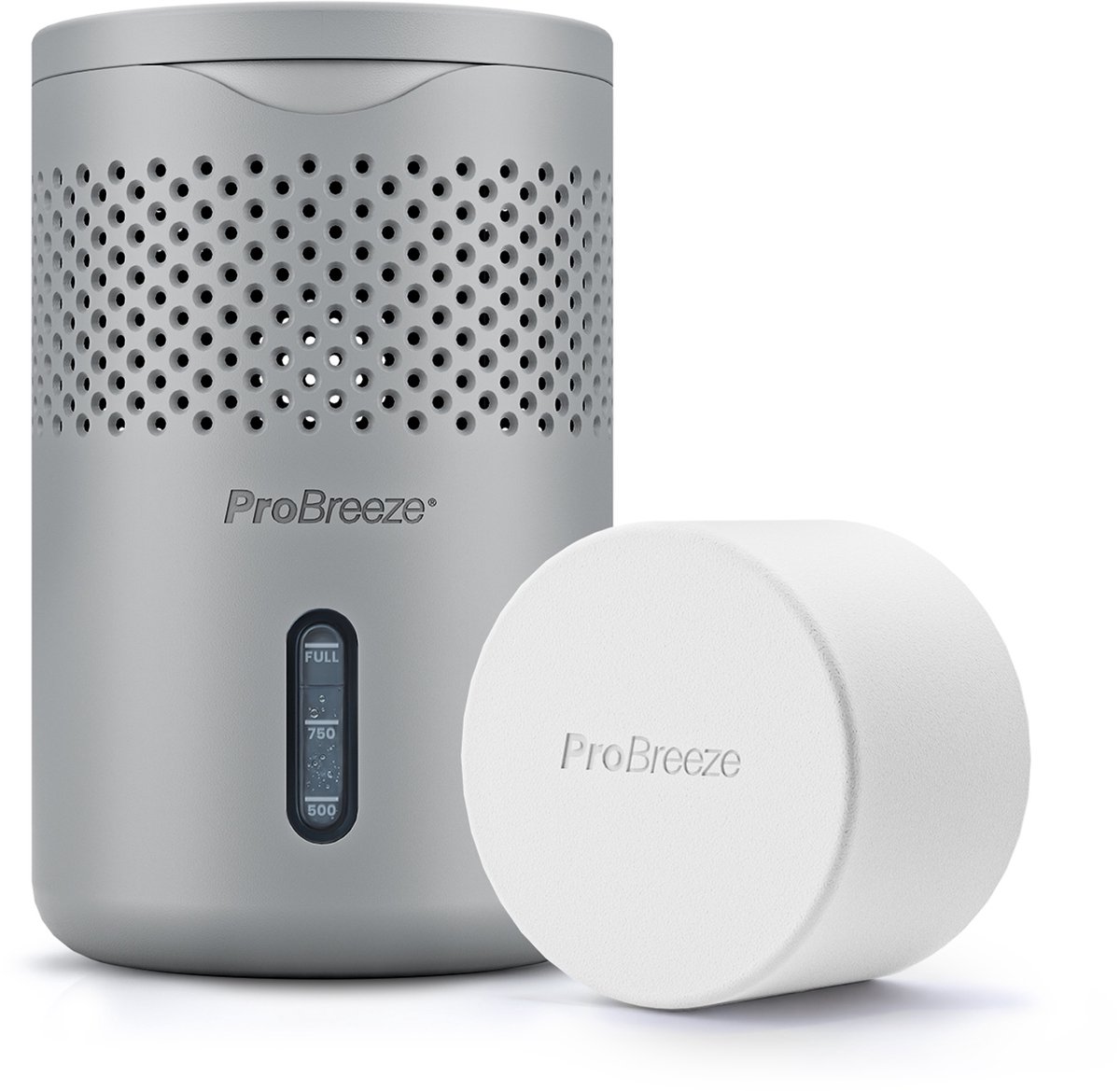 Pro Breeze Osmo® Vochtvanger 1,3L – Navulbare Vochtvreter met 700g Tablet – Luchtontvochtiger zonder Stroom – Grijs