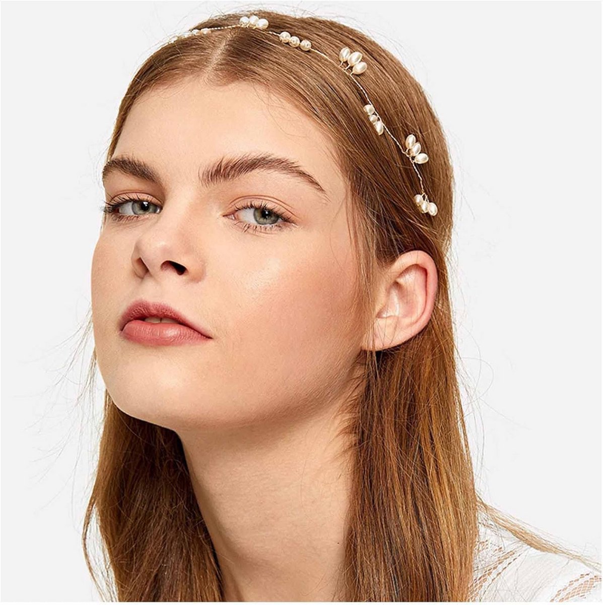 Elegante Parel Bruidshaarband voor Bruiloft – Goudkleurige Haar Wijnstok Accessoire