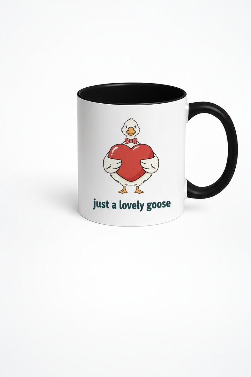 Mok 'Just a Lovely Goose' met Liefdevol Hart - Schattig Gans Cadeau