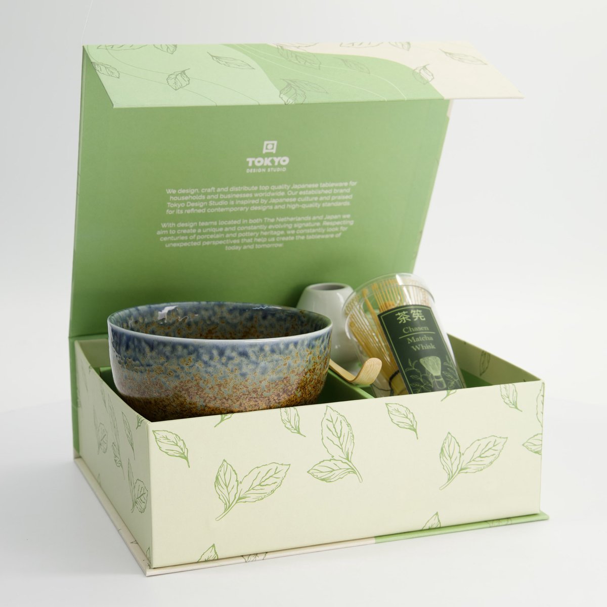 Tokyo Design Studio – Matcha Geschenkset – Rifblauw – 12,7×7 cm – 4-delig