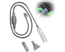 Aquarium Sifon Pomp voor Waterverversing en Zandfilterreiniging - Vissen Tank Onderhoud - Grind Reiniger in Grijs - Aquarium Accessoires