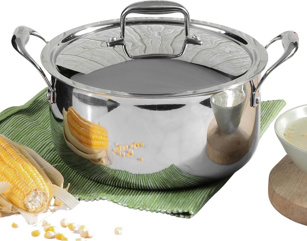 RVS Sauspan met Deksel 20 cm - 3 Liter - Tri-Ply Kookgerei