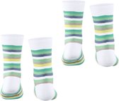 Esprit Happy Stripe 2-Pack slijtvast huidvriendelijk katoen Multipack Sokken kinderen wit - maat 23-26