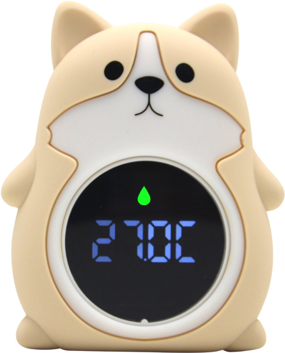 Youha Baby Badthermometer – Veilig badderen - Speels figuurtje - Intelligent display - warmte- & kou waarschuwing - RGB licht - Oplaadbaar - Hond