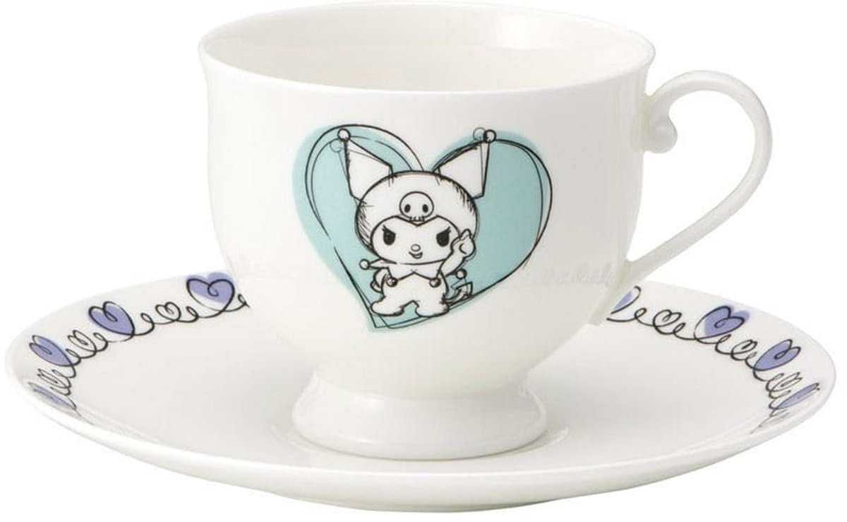Skater Sanrio Bone China Mok / Beker & Plate Set Kuromi Cups & Mok / Bekers
