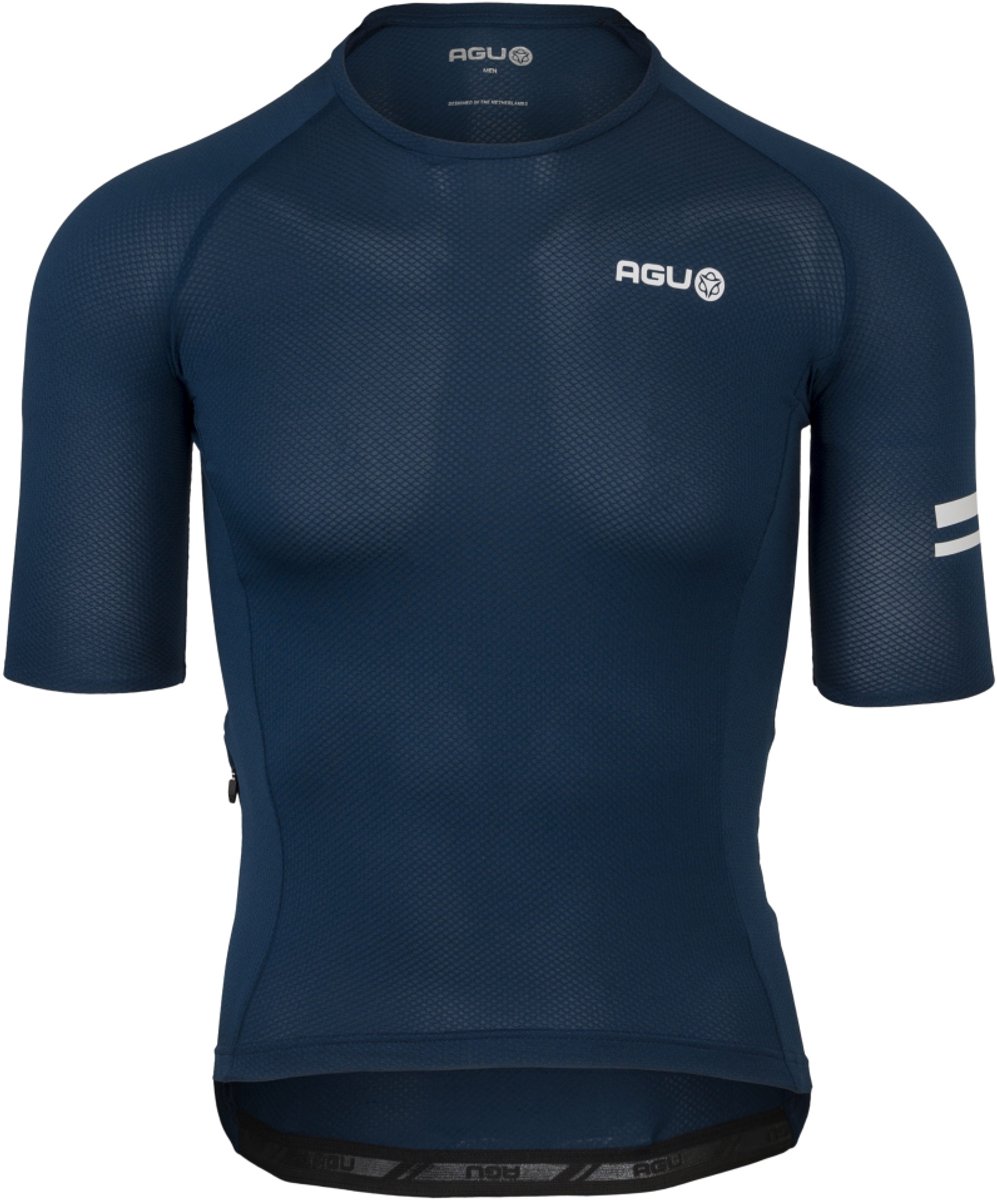 agu Breakaway - Fietsshirt Heren - Ritsloos - Aerodynamisch - Blauw - Duurzaam - 4 Achterzakken