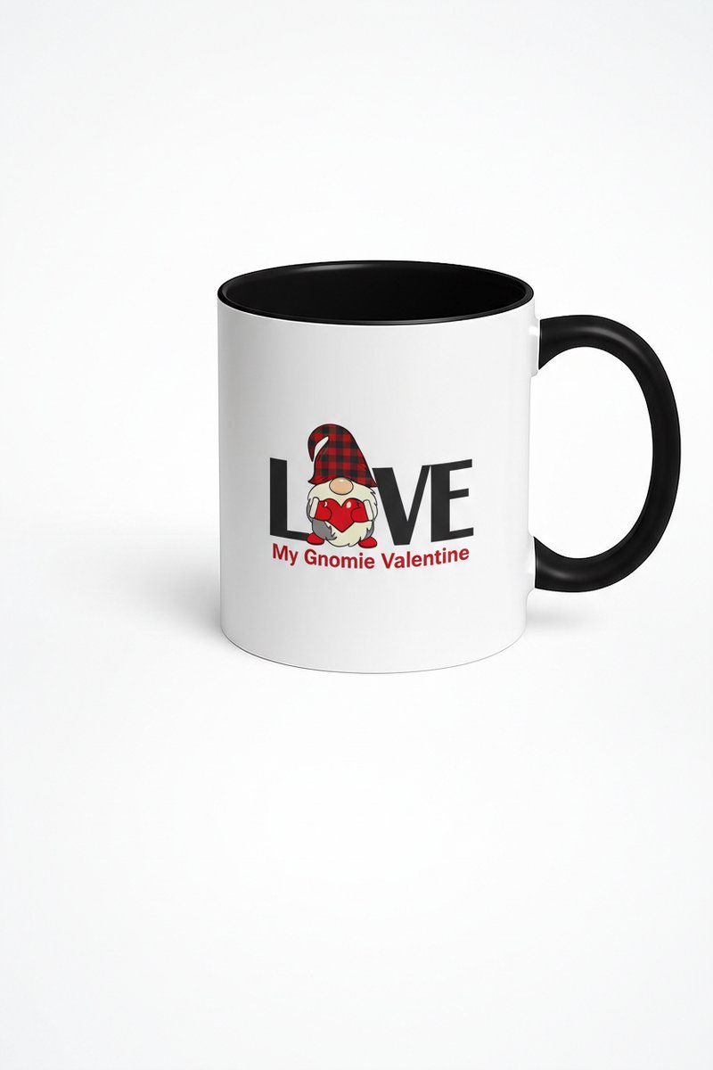 Valentijn Mok LOVE My Gnomie Valentine - Unieke Plaid Gnome Design Beker