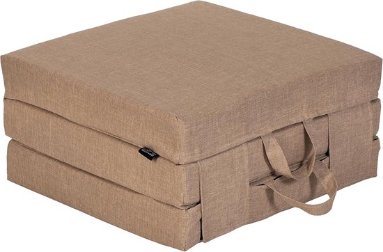 3-Delige Opvouwbare Matras voor Binnen en Buiten - Comfortabel Gastenbed of Camping Matras 180x60x10cm (Zand) van Merkloos — afbeelding 5