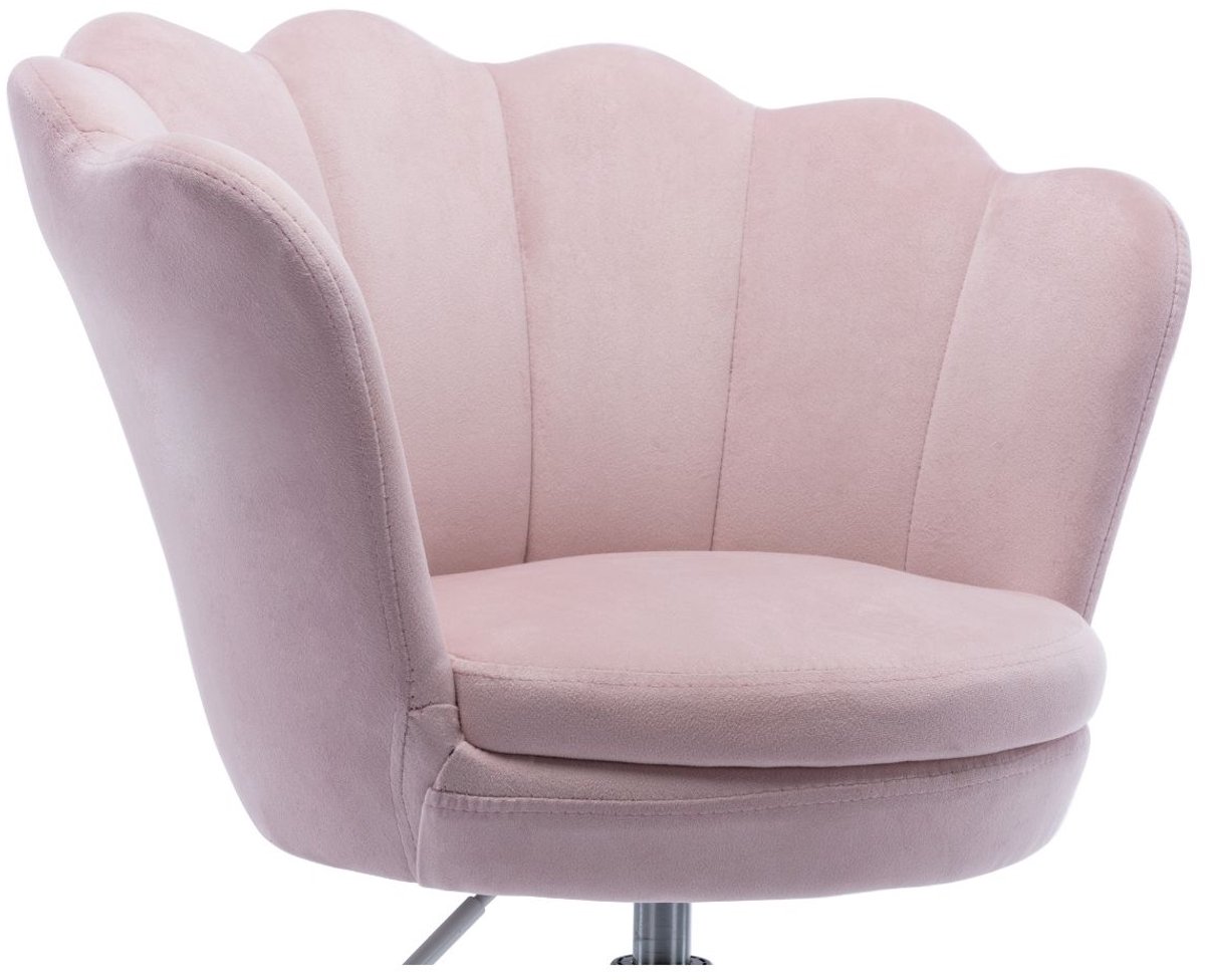 chairusKantoor Velvet Bureaustoel Roze met Schelpvormige - afbeelding 2