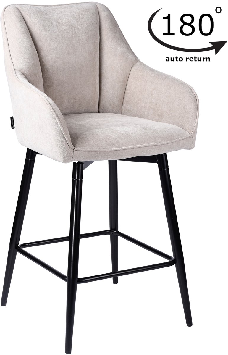 ExitoDesign ELMO Serie - Hocker - Jasnobeige - Draaibare Zitting - Met Armleuningen