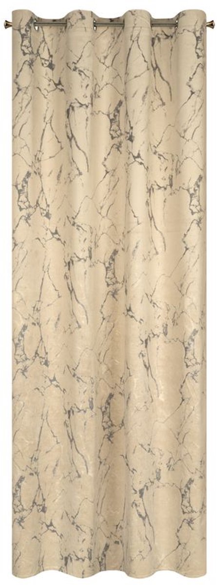 Eurofirany Wera - Velours Gordijn - 140x250 cm - Marmereffect - Beige