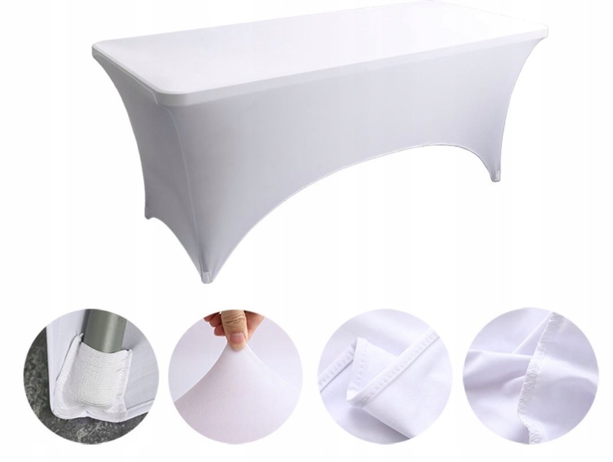 Meble odNowa - Elastisch Tafellaken - 160cm - Wit - Polyester