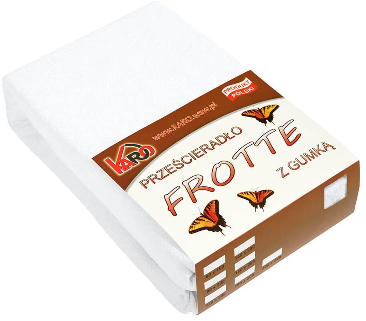 KARO Serie - Frotte Hoeslaken - 80x160 cm - Wit - Elastiek