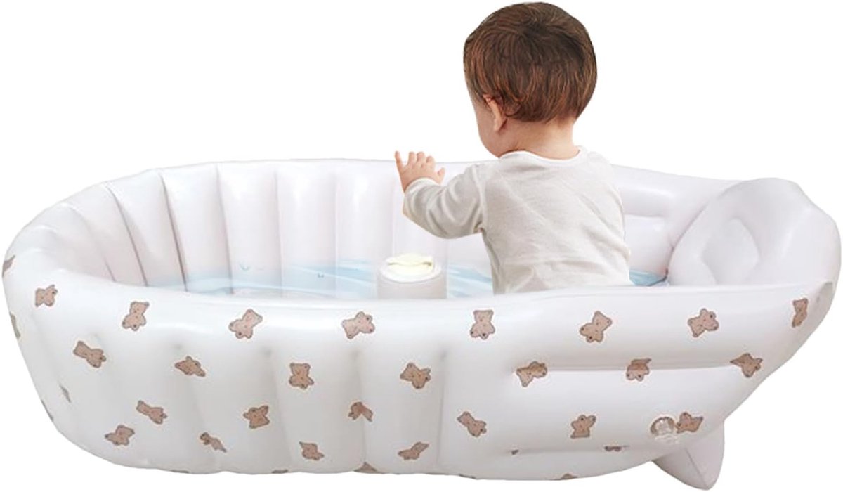 Opblaasbaar Babybad - Draagbaar Babybadje - Veilig Baden - Snel Opblaasbaar - 90x55cm - Meerkleurig
