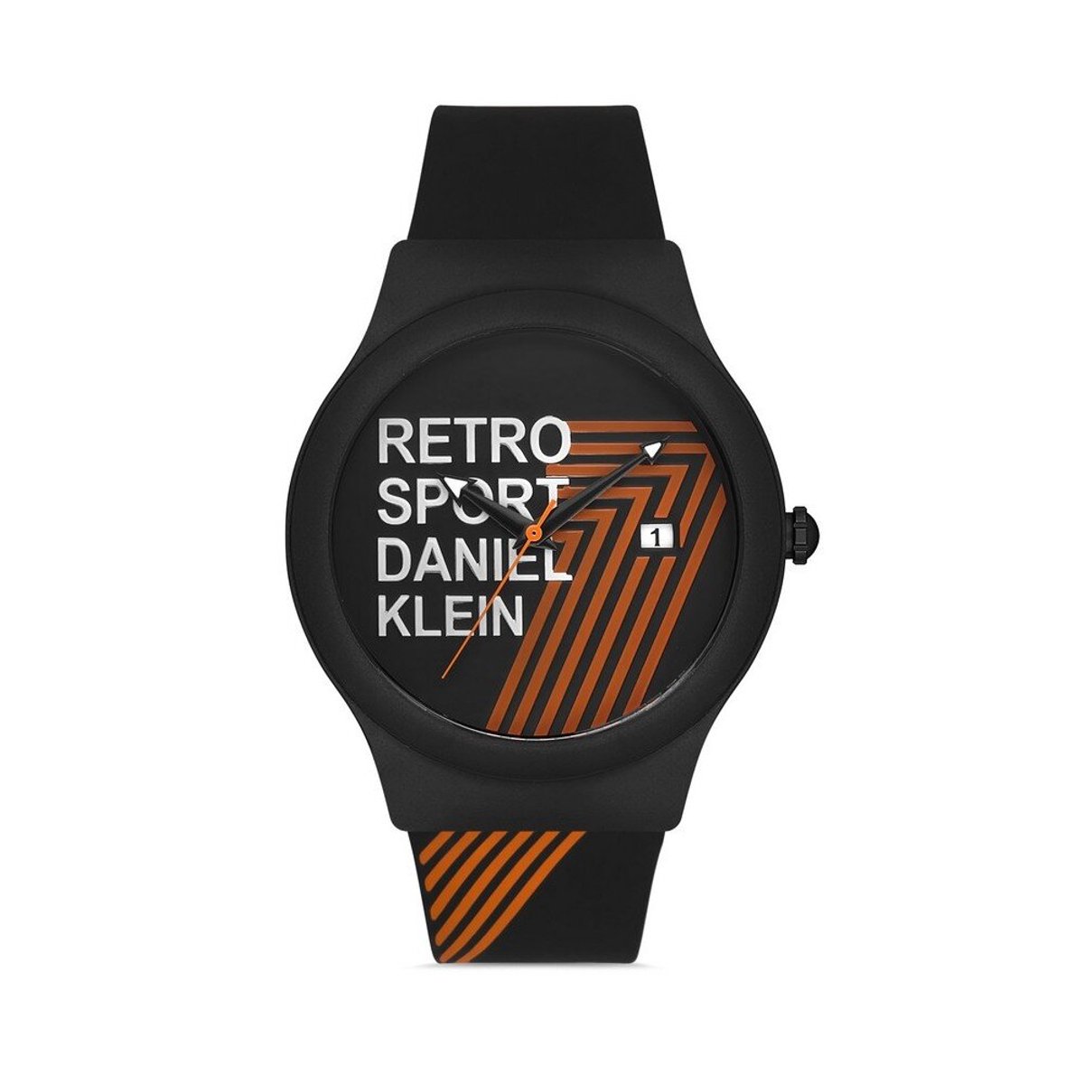 Daniel Klein DK.1.12867-3 - Horloge - Analoog - Mannen - Heren - siliconen band - rond - Zwart - Oranje