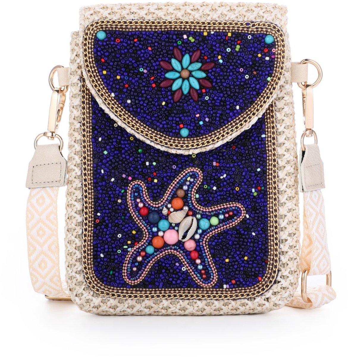Telefoontasje Boho Beads - Mozaik - Navy