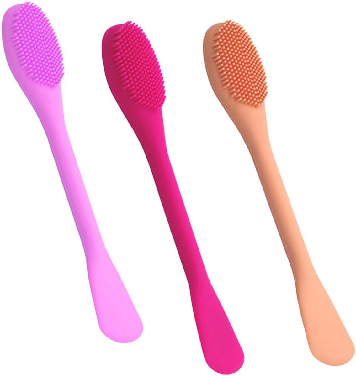 Gezichtsreiniging Set - Gezichtsborstel Tool - Dagelijkse Huidverzorging - Dubbele Functie Massage - 17cm Lengte Handvat - Drie Kleuren Set