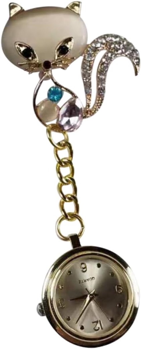 Medische Horloge Broche - Verpleegkundige Accessoire - Medische Omgeving - Eenvoudig Te Bevestigen - 8.5 x 4 cm - Goudkleurig
