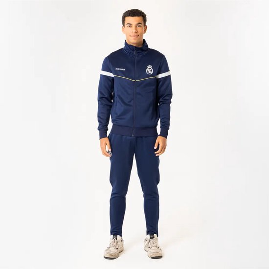 Real Madrid Trainingspak Heren - Vest + Trainingsbroek - Officiële Fanmerchandise - Blauw/Wit - Maat S t/m XXL