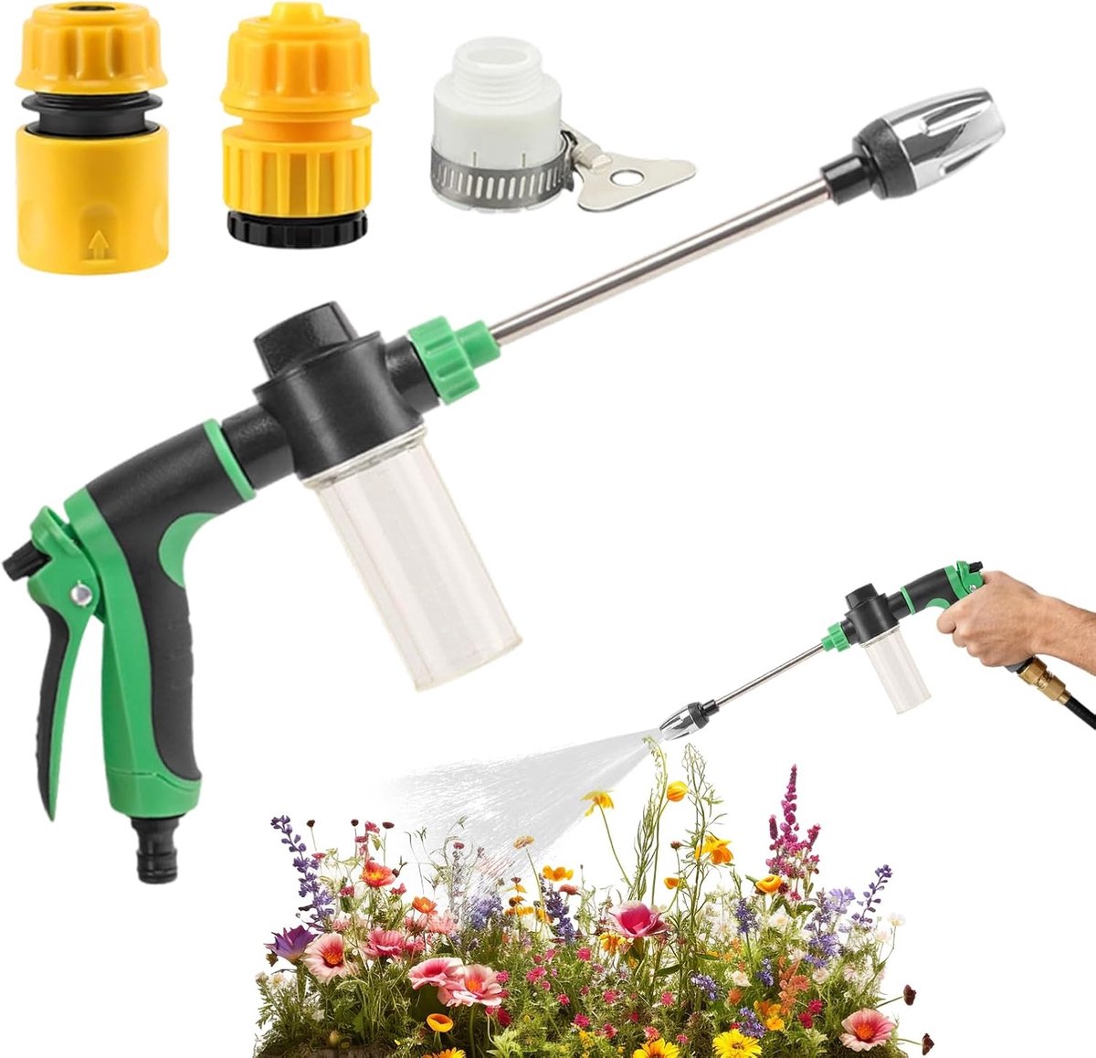Tuinslang Sproeier - Hogedruk Verstelbaar Mondstuk - Buiten Reinigen - Efficiënte Drukverhoging - 23 x 13 x 8 centimeter