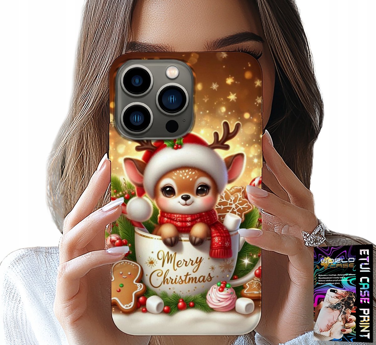 HOESJE VOOR IPHONE 14 PRO MAX - RENDIER ZOET KERSTPATROON
