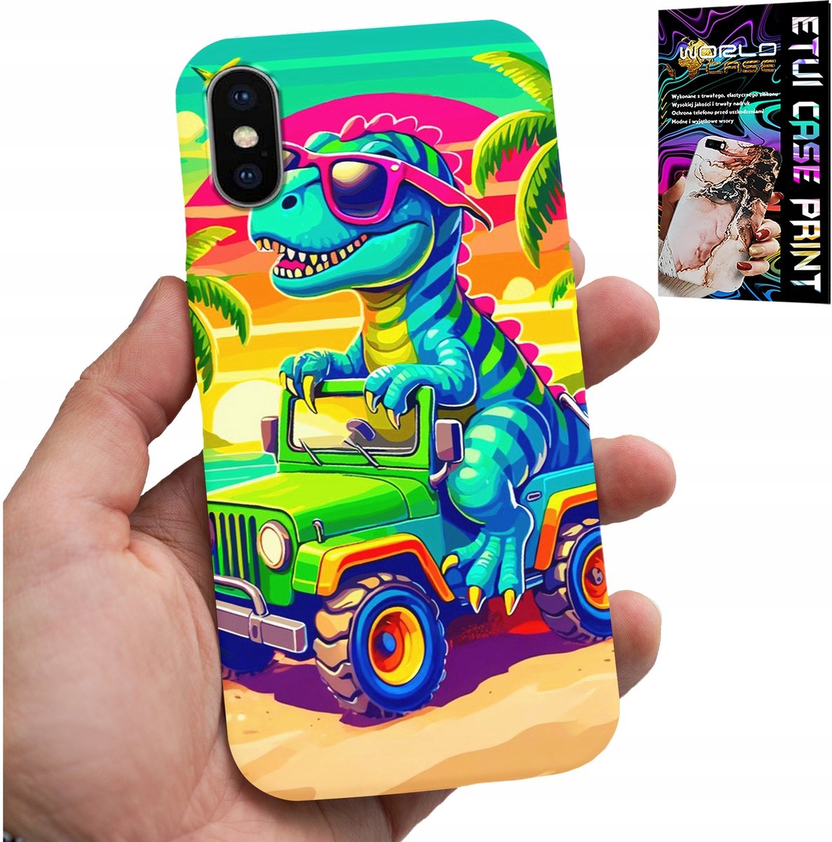 iPhone XS Max hoesje - Dinosaurus in een vrachtwagen patroon voor kinderen