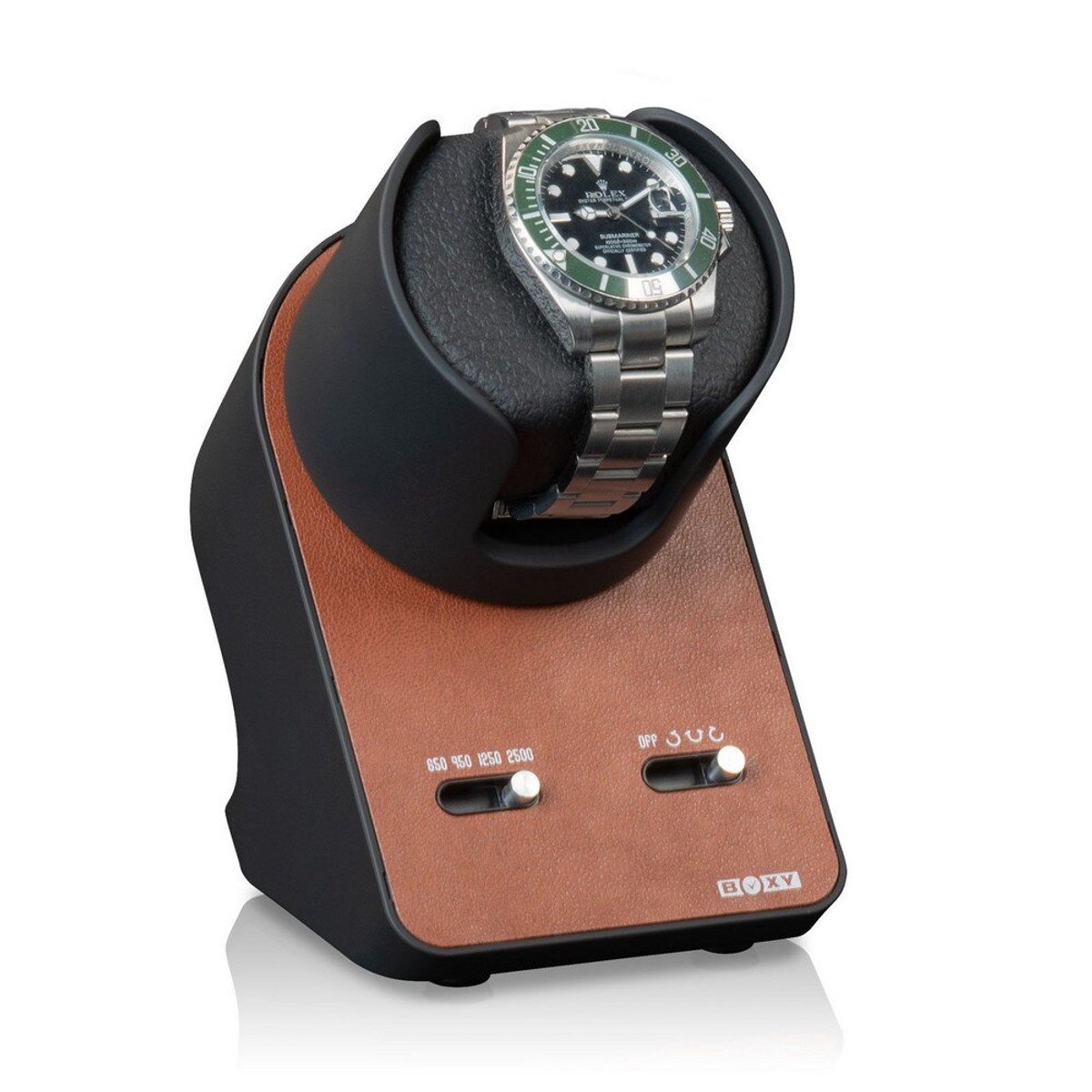 Beco - 70002-154.47 - Horlogeopwinder - Boxy BLDC Nachtkastje Uitbreiding - Leer Bruin