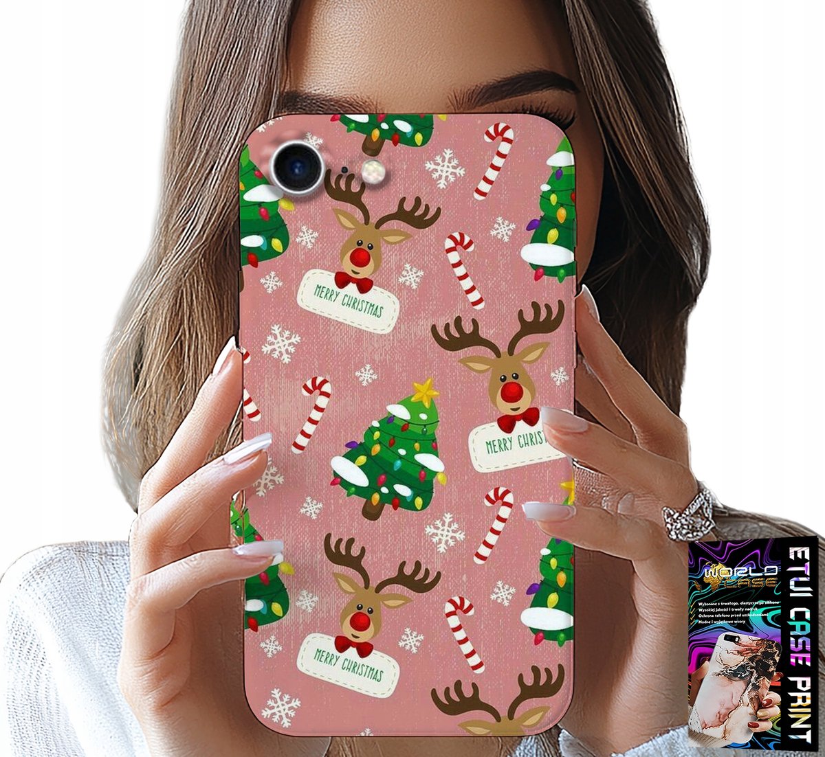 HOESJE VOOR IPHONE 7 / 8 / SE2 - KERSTRENDIEREN, KERSTBOMEN EN KAARSENPATRONEN