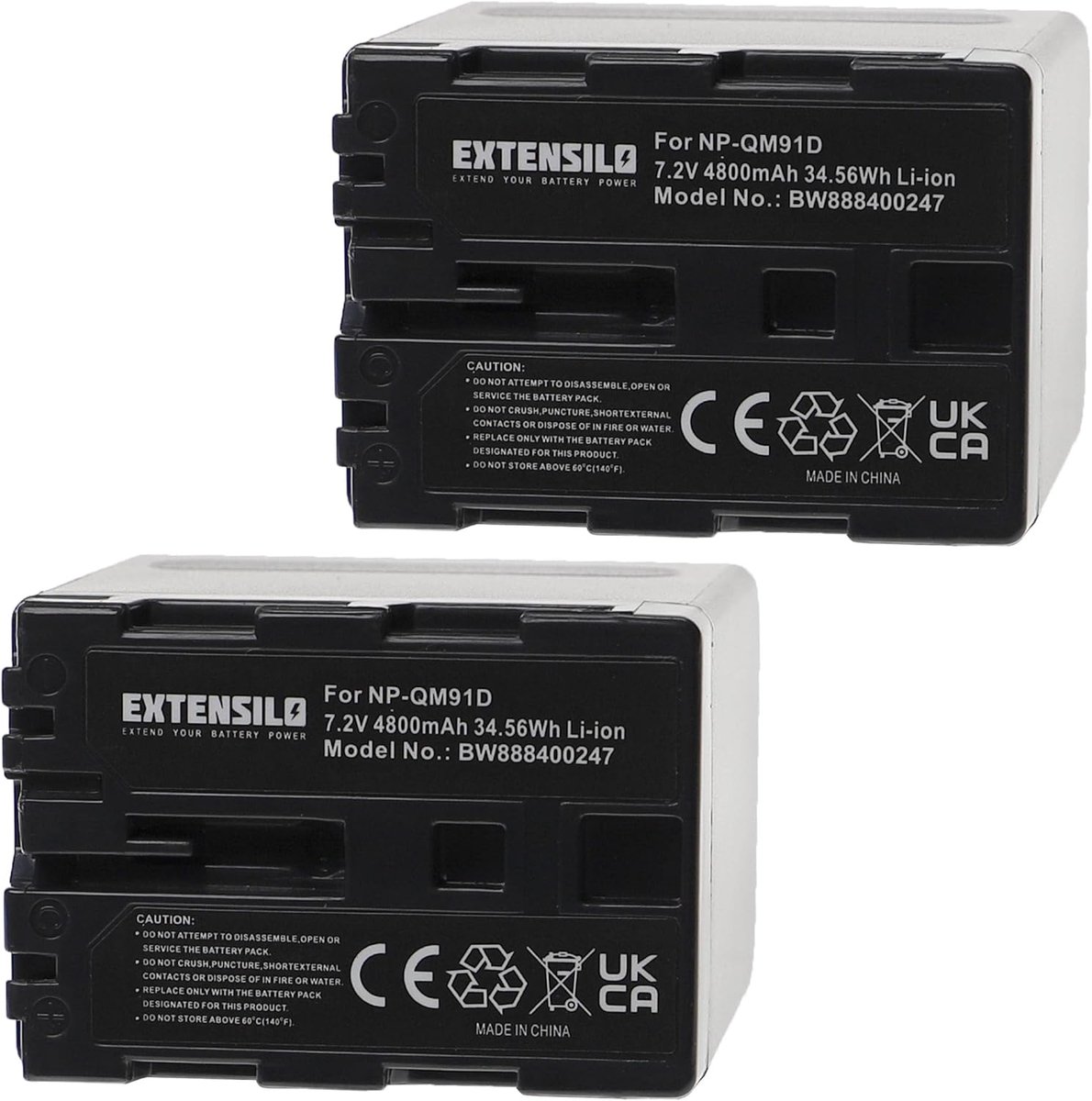 Camera Accu Set - Reserve Batterij - Fotografie - Hoge Capaciteit - 4800mAh 7.2V - Zwart