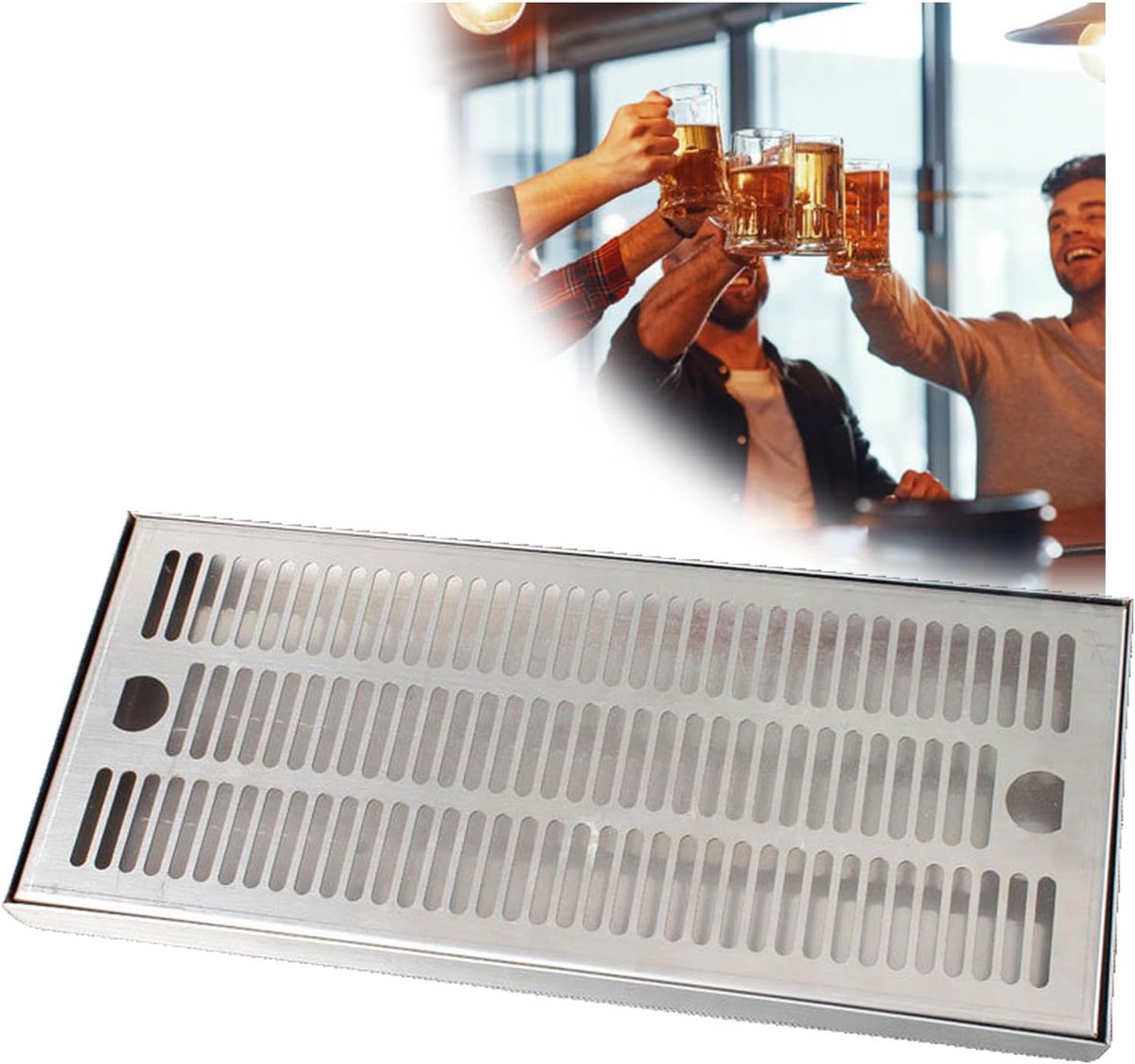 Bier Lekbak - Metalen Bak - Dranken Serveren - Afneembare Deksel - 40cm - Zilver