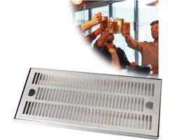 Bier Lekbak - Metalen Bak - Dranken Serveren - Afneembare Deksel - 40cm - Zilver