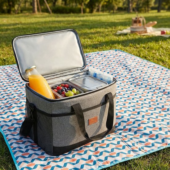 Intirilife draagbare koeltas met een inhoud van 15 liter - Voor het vervoeren van warme of koude dranken en voedsel Lunchtas Thermische tas Geïsoleerde tas van INTIRILIFE — afbeelding 4