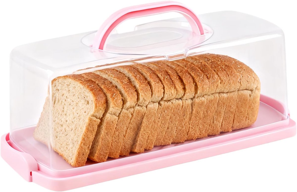 Brood Bewaar Container - Taart Doos - Keuken Opbergen - Draagbaar Handvat - 365x155x135cm - Roze