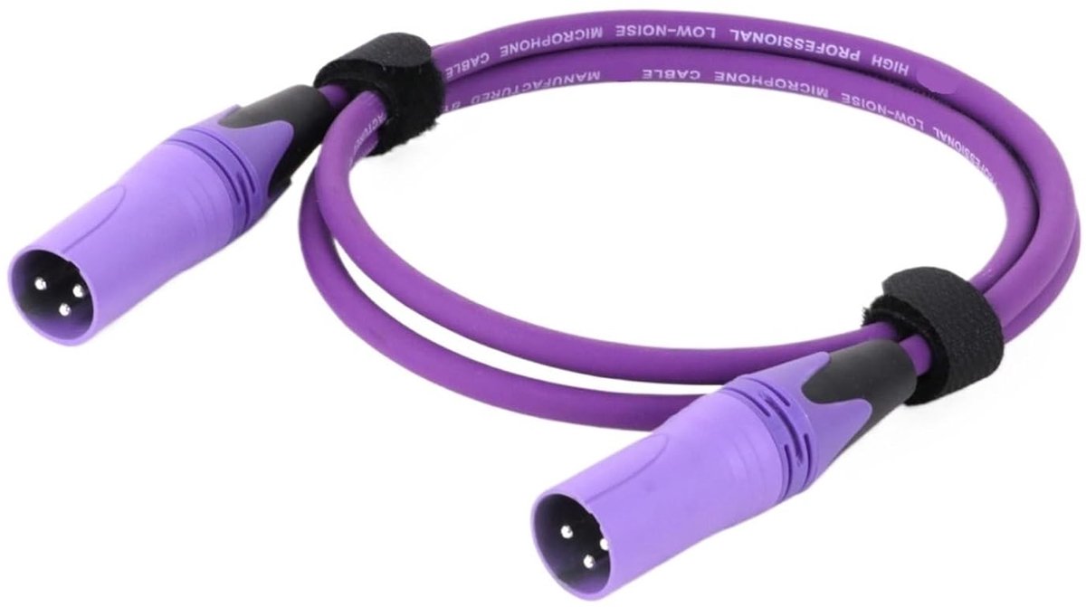 Microfoon Kabel - XLR Audio Kabel - Muziek Opnemen - Zuurstofvrij Koper - 1 Meter - Paars