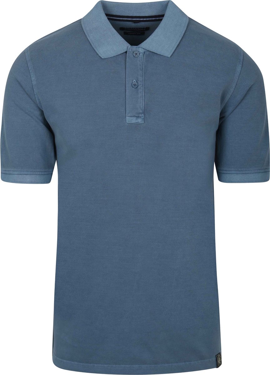 CASAMODA Polo Piqué Garment Dye Blauw - Maat XL - Heren