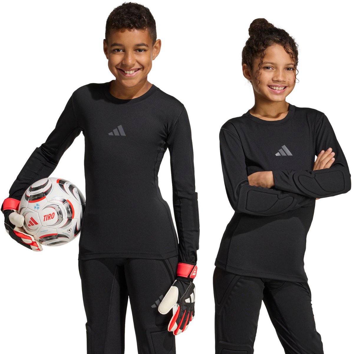 adidas T-shirt Doelrska Kinderen Padded Goalkepper Longsleeve Zwart - Maat 128cm