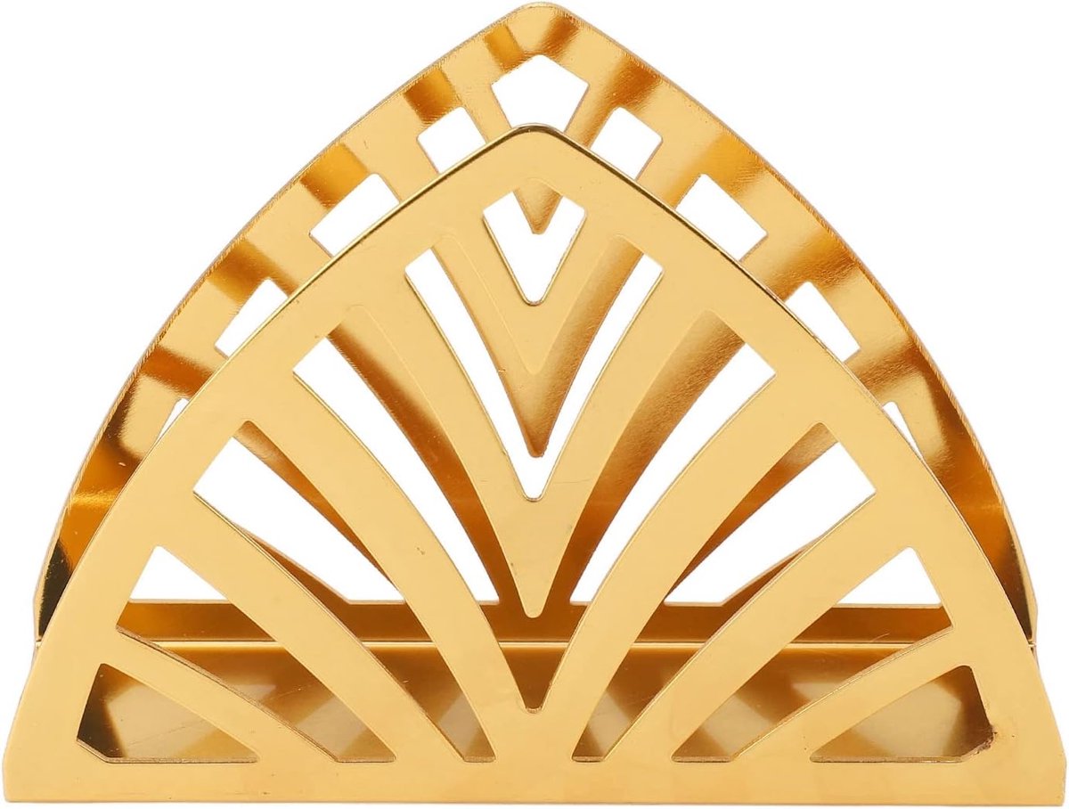 Servethouder Driehoek - Gouden Houder - Keuken Ordenen - Antislip Bodem - 9x13x4 cm - Goud