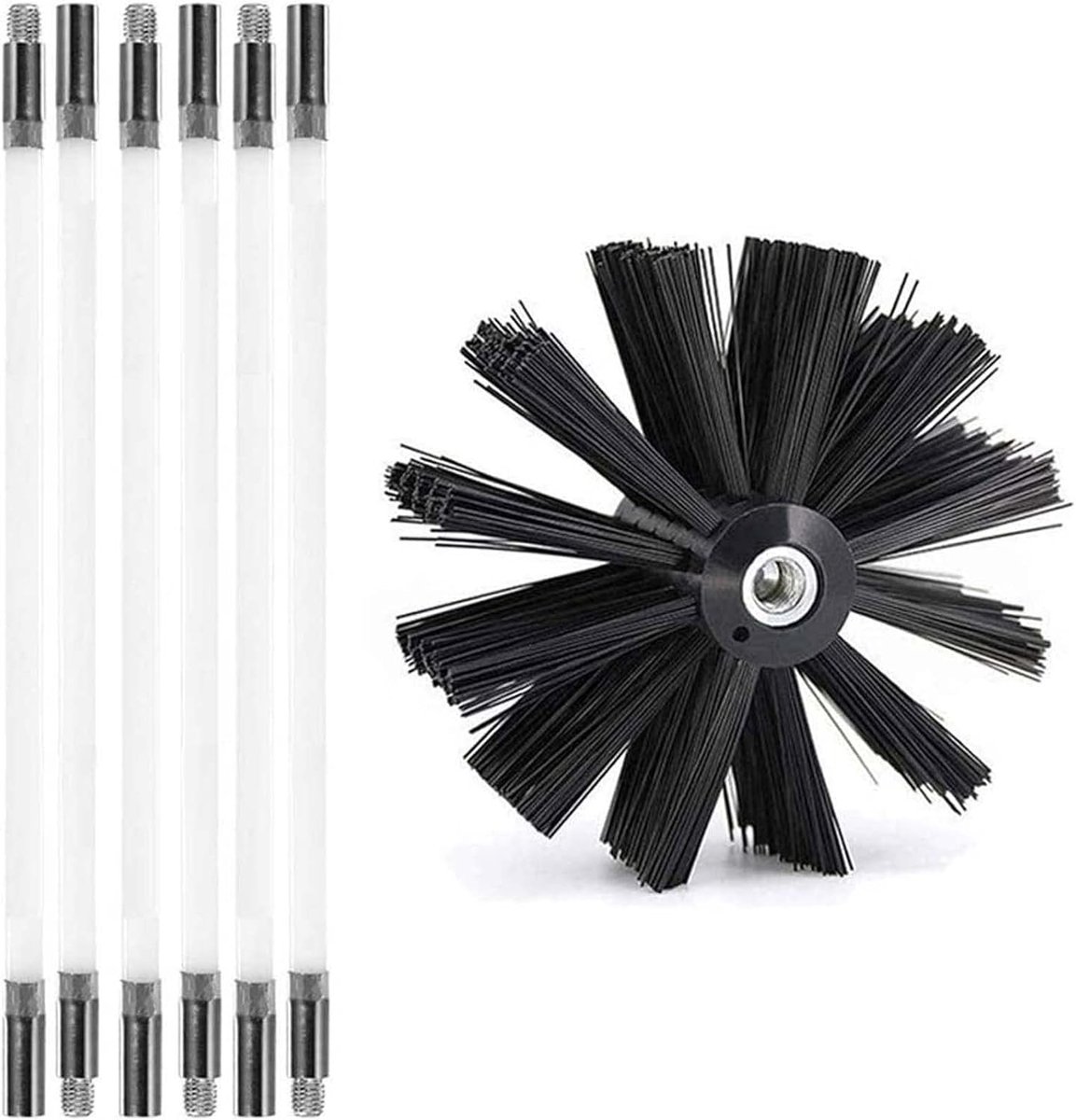 Schoorsteenveegset - Kanaalreiniger - Pelletkachel Reinigen - 12 Flexibele Stangen - 41cm 