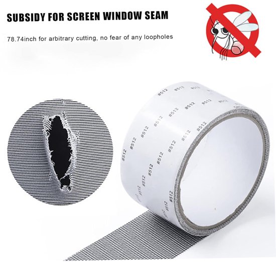 Reparatie Tape - Vliegengaas Herstel - Scherm Repareren - Sterke Glasvezel - 5cm x 2m van Merkloos — afbeelding 5