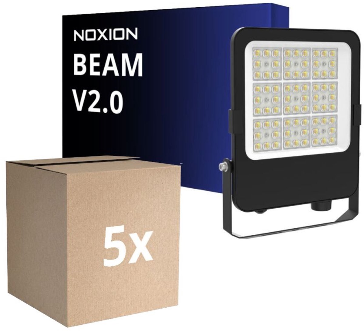 Voordeelpak 5x Noxion LED Floodlight Beam V2.0 40-100W 5600-14000lm 90D - 830-840-865 CCT | IP66 - Symmetrisch.