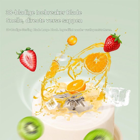 Elektrische Citroenpers - Fruitpers Beker - Sap Bereiden - Oplaadbaar Snoerloos - 1300ml Capaciteit - Romig — afbeelding 5