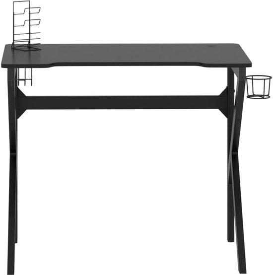 Gaming Bureau - Werkstation Bureau - Thuiswerken Gaming - Met Hoofdtelefoonhouder - 90x60x75 cm - Zwart van Merkloos — afbeelding 3