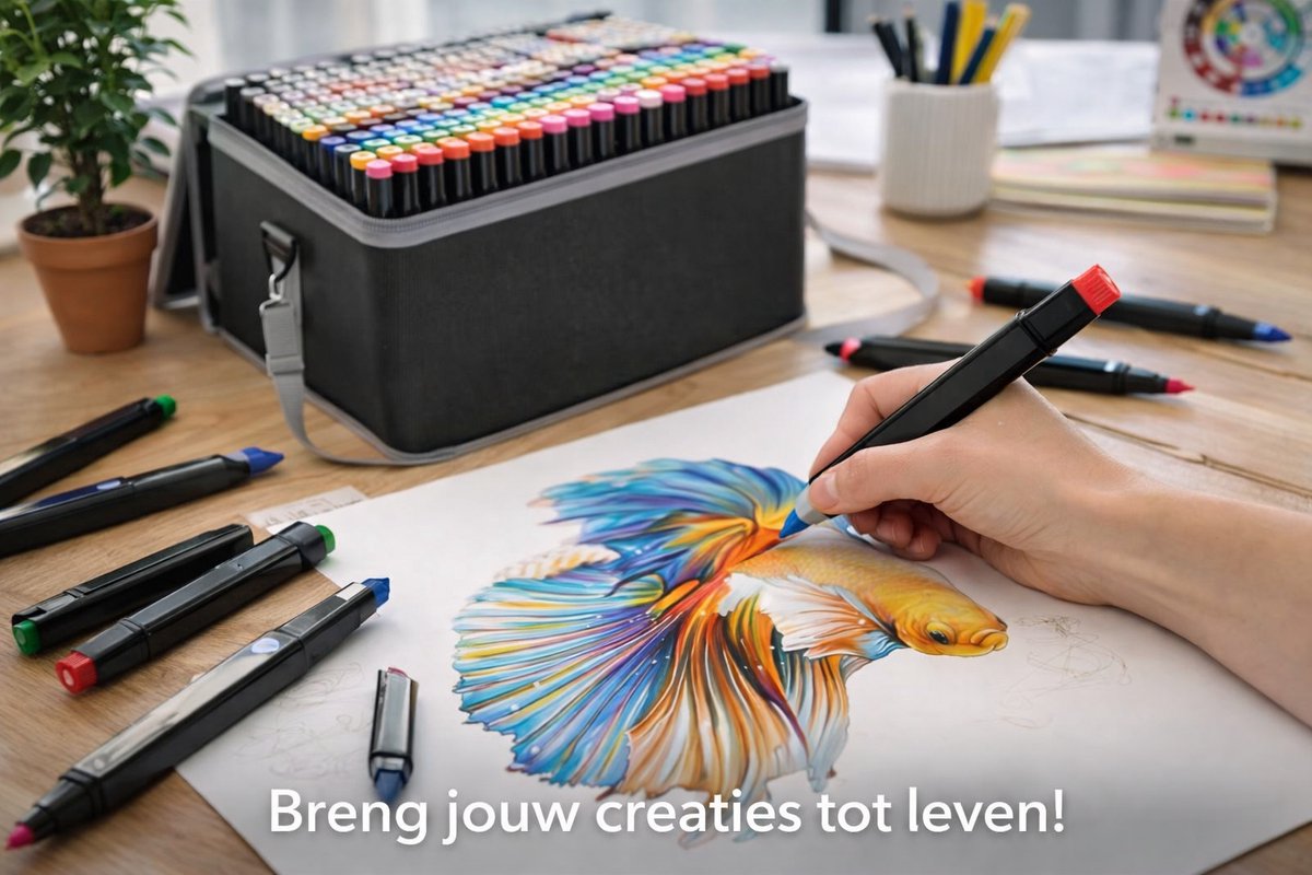 Twinmarkers 204 Stuks - Stift - Professionele Alcohol Stiften Set - Dubbelzijdige Markers voor Tekenen & Manga - Kleuren voor kinderen en volwassenen - Markeerstiften - Tekenset — afbeelding 5