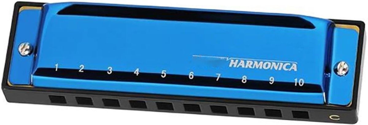 Mondharmonica - Blues Harmonica - Muziek Maken - 10 Gaten Diatonisch - One Size - Blauw