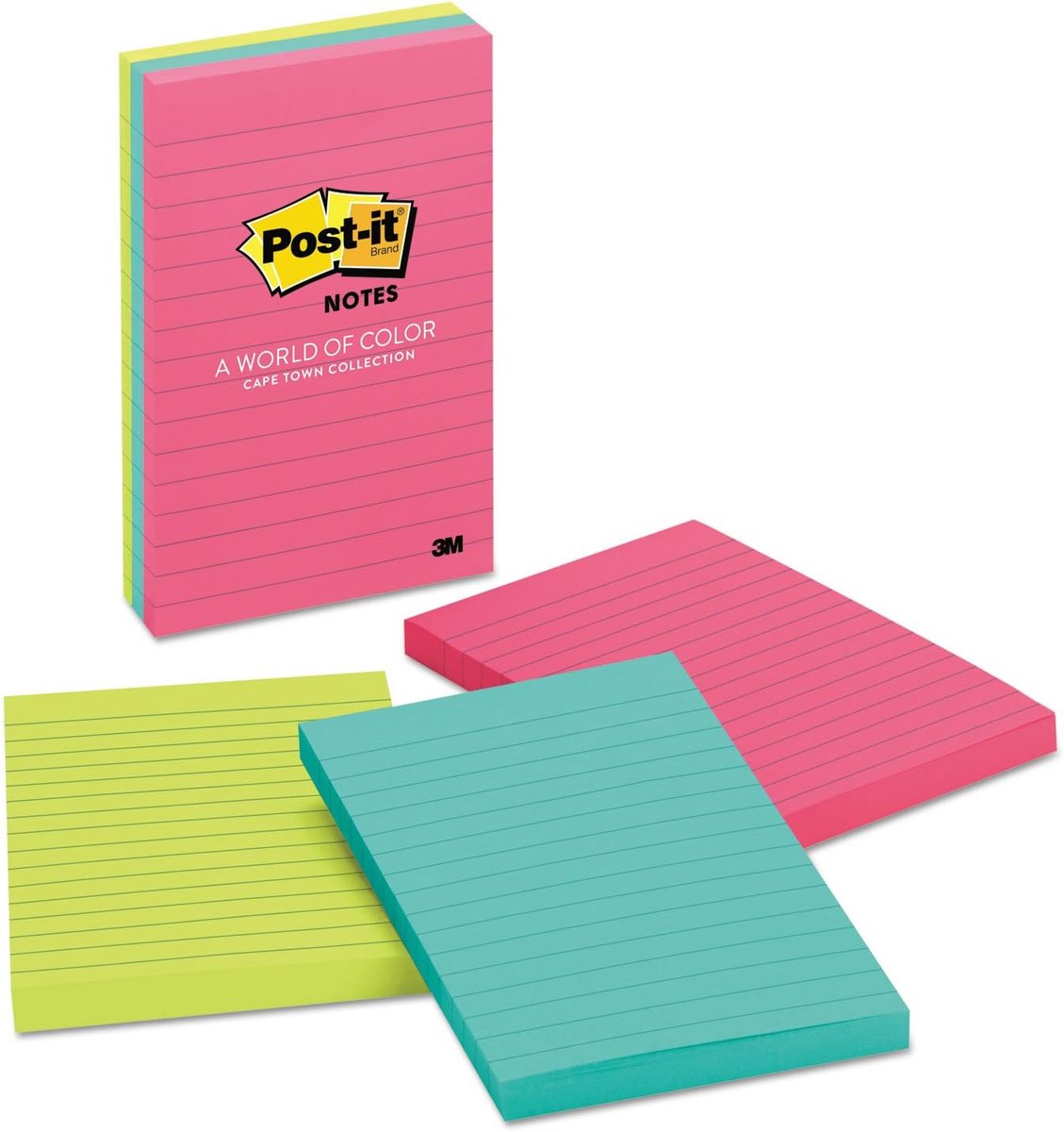 Zelfklevende Notities - Herinneringsblaadjes - Berichten Markeren - Verplaatsbare Lijm - 4 x 6 Inch - Neon Kleuren
