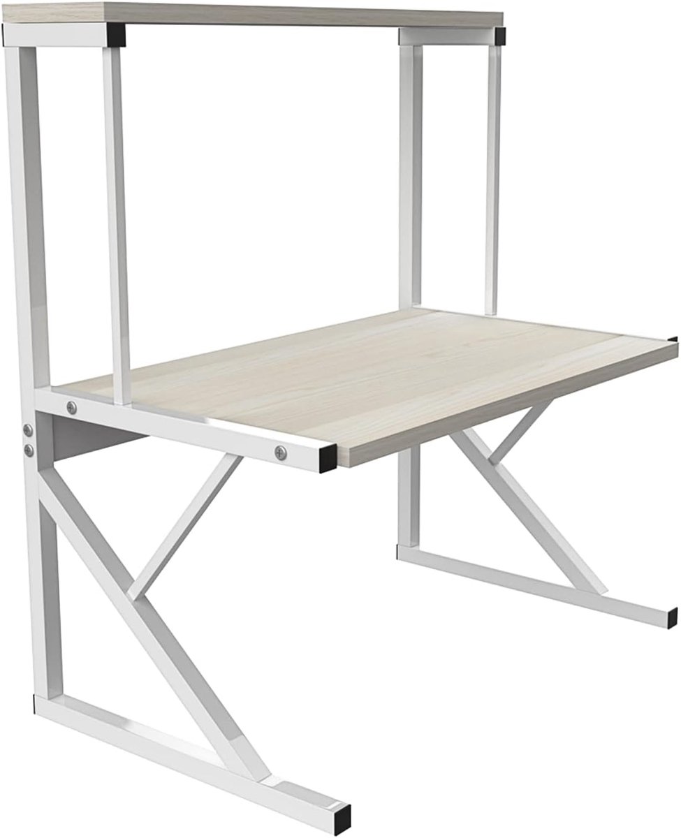 Keukenrek - Magnetronrek - Organiseer Keuken - Robuust Metaal - 54x34.5x65 cm - Wit