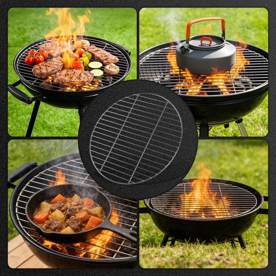 Grillrooster Rond - Barbecue Rooster - Buiten Grillen - Roestvrij Staal 304 - Ø 55 cm - Zilver — afbeelding 2